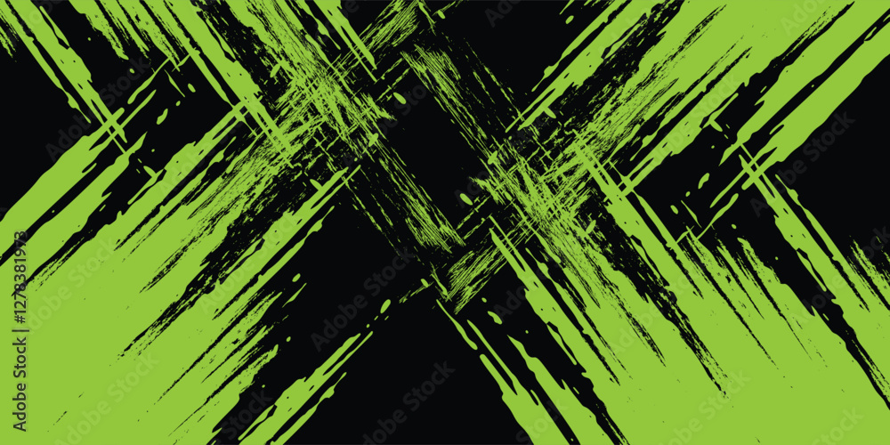 Sublimation t-shirt design vector grunge brush splash background, sporty techno element wallpaper, green color combination, sports shirt