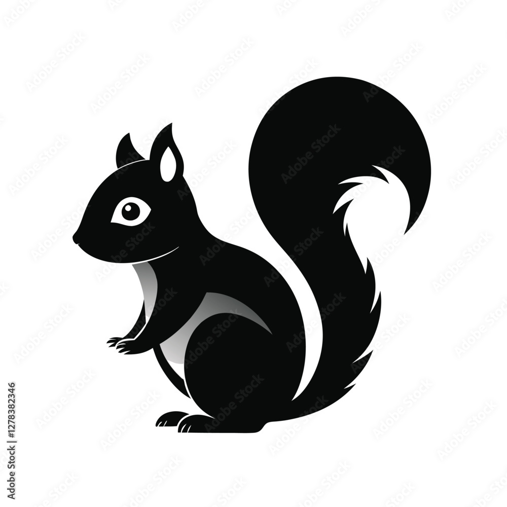 Elegance in Black Squirrel Silhouette Squirrel Icon Elegance in Black Squirrel Silhouette Squirrel Icon
