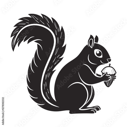 Elegance in Black Squirrel Silhouette Squirrel Icon