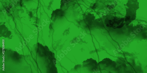 Abstract background of colorful liquid liner. Abstract texture of liquid acrylic. with cloudy distressed texture and marbled grunge, cloudy black center and gradient green color sky.