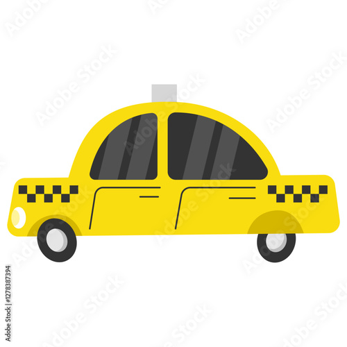 Retro yellow taxi cab. Classic taxicab icon.