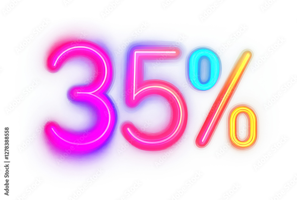 Fototapeta premium PNG Neon illustration discount glowing.