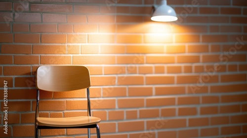 Creepy penitentiary observation room illuminated by a single lamp