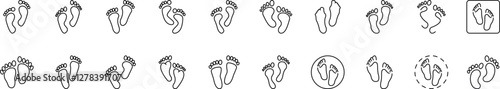 Footprint Modern Outline Style Icons for Design, Cards, Apps, Social Networks