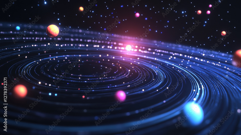 Obraz premium Abstractcosmicswirlwithplanetsandstars