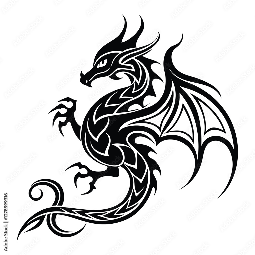 Obraz premium dragon tattoo design