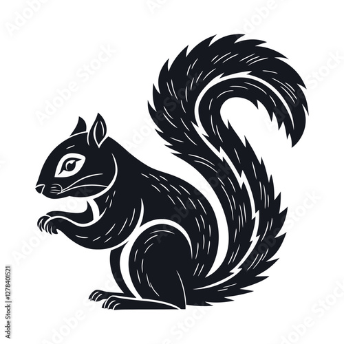 Elegance in Black Squirrel Silhouette Squirrel Icon