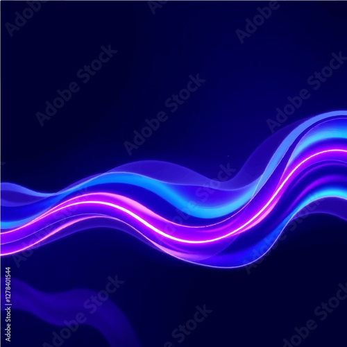 Abstract blue and purple liquid wavy shapes futuristic