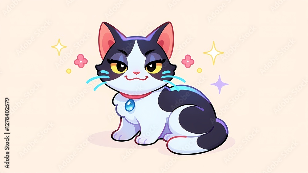 Fototapeta premium Cute cat on clear background