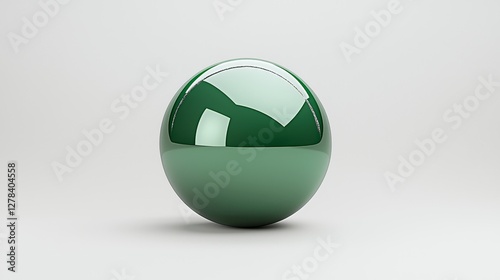 Reflective green sphere on minimalist background still life modern aesthetic artistic viewpoint