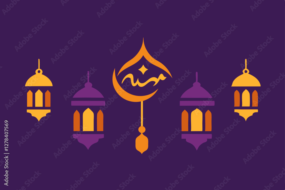 vector illustration of a mosque in night vector illustration of a mosque in night