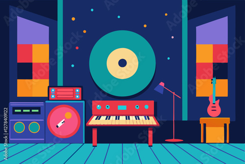 vector illustration of an abstract music background