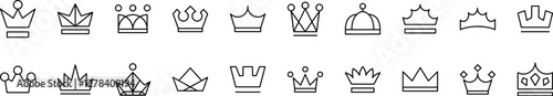 Crown Modern Outline Style Icons for Design, Cards, Apps, Social Networks