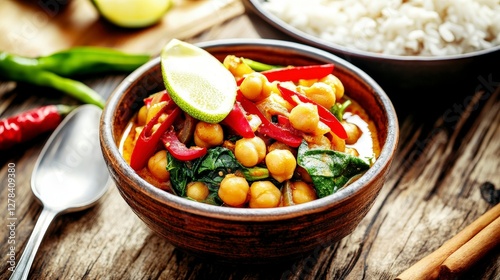 Thai Red Curry with Chickpeas and Spinach: A Flavorful and Healthy Dish