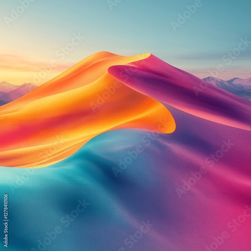 Captivating abstract waves digital art colorful landscape modern aesthetic vibrant viewpoint visual harmony