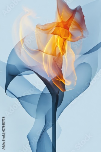 Elegant abstract torch art symbolizing the spirit of the Winter Olympics against a soft background