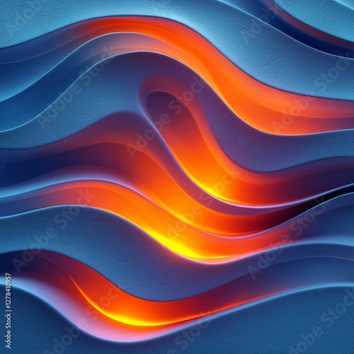 Dynamic flow of colorful waves abstract art digital design modern aesthetic close-up visual harmony