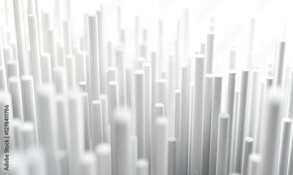 Abstract white cylindrical shapes, depth of field. Abstract white cylindrical shapes, depth of field.
