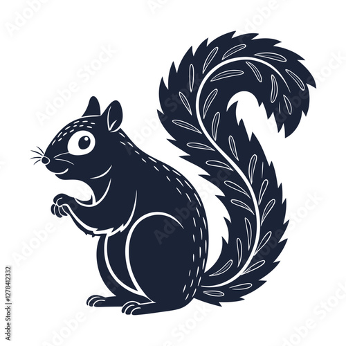 Elegance in Black Squirrel Silhouette Squirrel Icon
