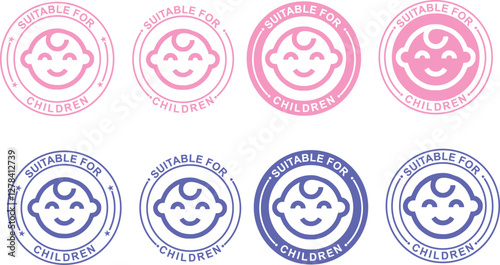 Baby friendly  sticker. Children friendly labels. suitable for children products