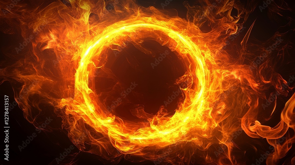 Fototapeta premium Fiery Ring of Energy: A Visual Symphony of Heat and Light