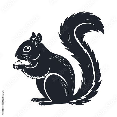 Elegance in Black Squirrel Silhouette Squirrel Icon