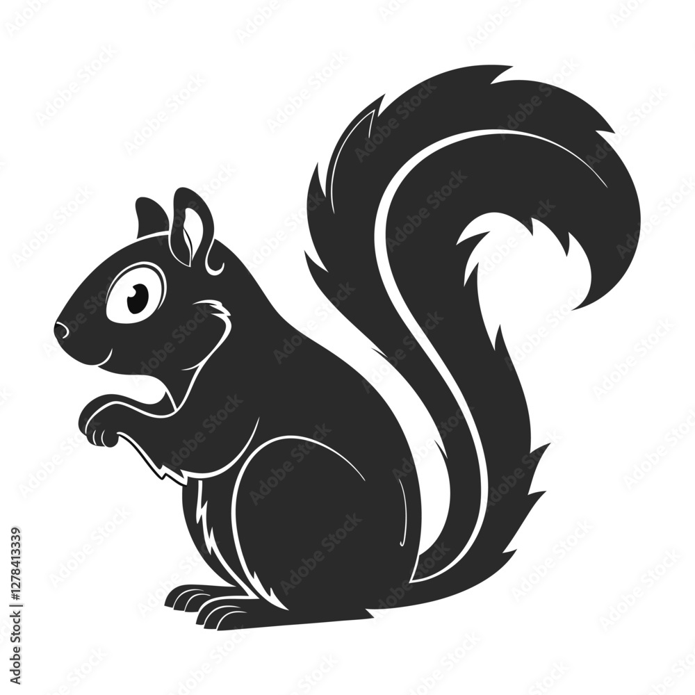 Elegance in Black Squirrel Silhouette Squirrel Icon Elegance in Black Squirrel Silhouette Squirrel Icon