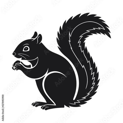 Elegance in Black Squirrel Silhouette Squirrel Icon