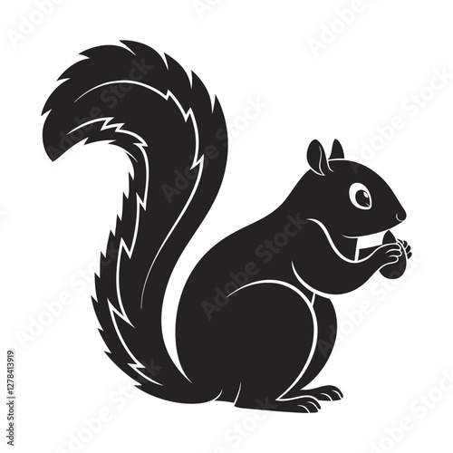 Elegance in Black Squirrel Silhouette Squirrel Icon