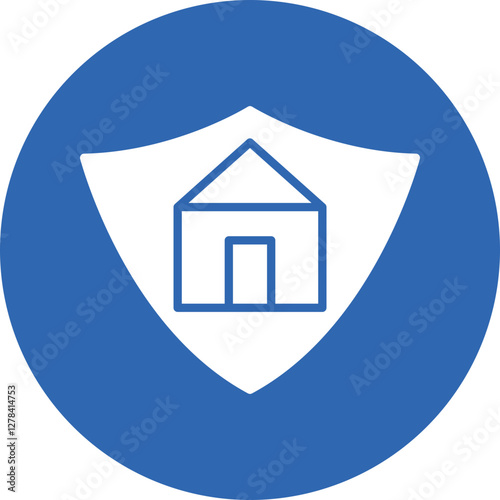 Home Security Check glyph circle icon