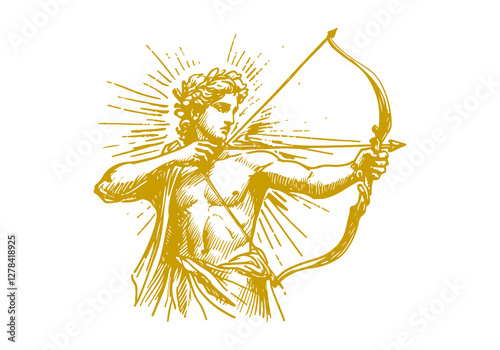 Apollo hand drawn sketch vector