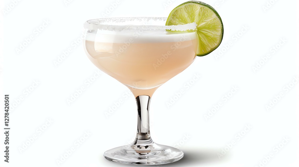 Refreshing cocktail with lime garnish served in an elegant glass. Refreshing cocktail with lime garnish served in an elegant glass.