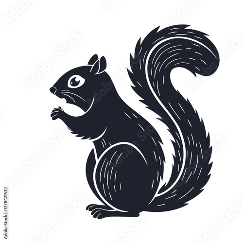 Elegance in Black Squirrel Silhouette Squirrel Icon