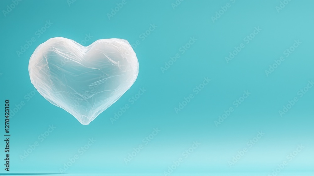 Floating heart shape digital art serenity background calm environment inspirational concept Floating heart shape digital art serenity background calm environment inspirational concept