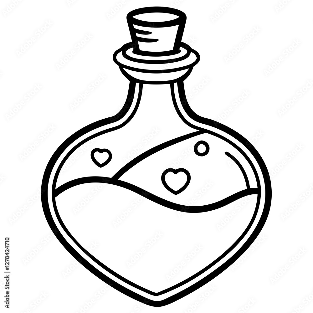 Minimalist Love Vial Line Art Minimalist Love Vial Line Art