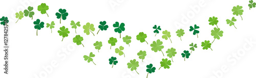 Clover leaves floating wind dynamic for greeting holiday design vector illustration