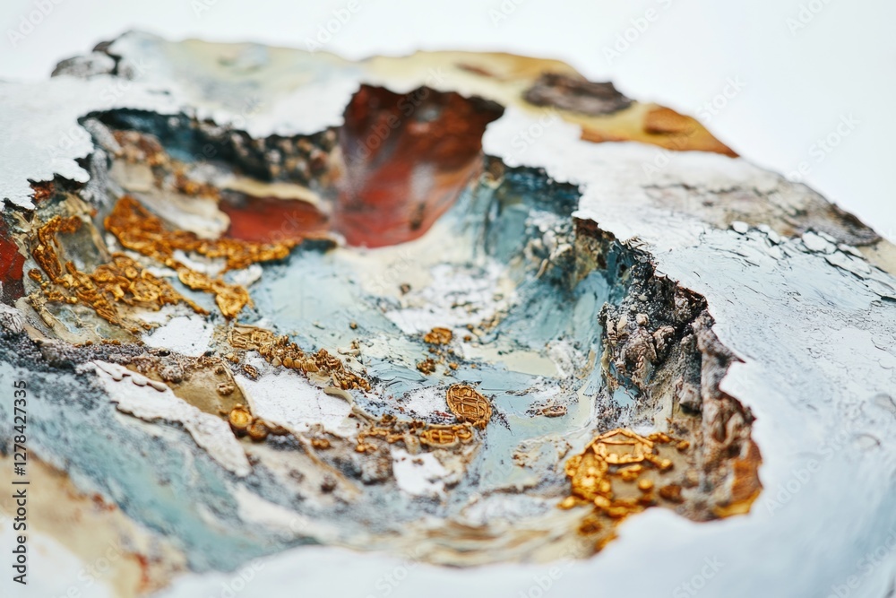 Fototapeta premium A detailed view of an artistic creation on a table, suitable for use in exhibitions, museums, or interior design projects