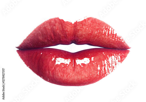 Kissing lips isolated on white background. photo