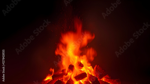 fire in the fireplace