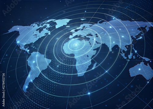 abstract blue background with globe