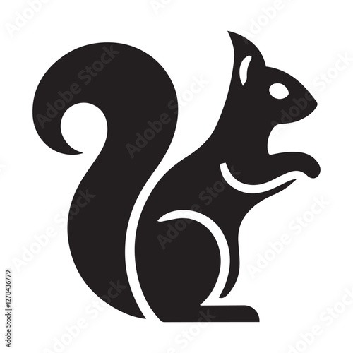 Elegance in Black Squirrel Silhouette Squirrel Icon