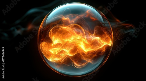 Fiery Orb: A Captivating Digital Art Piece