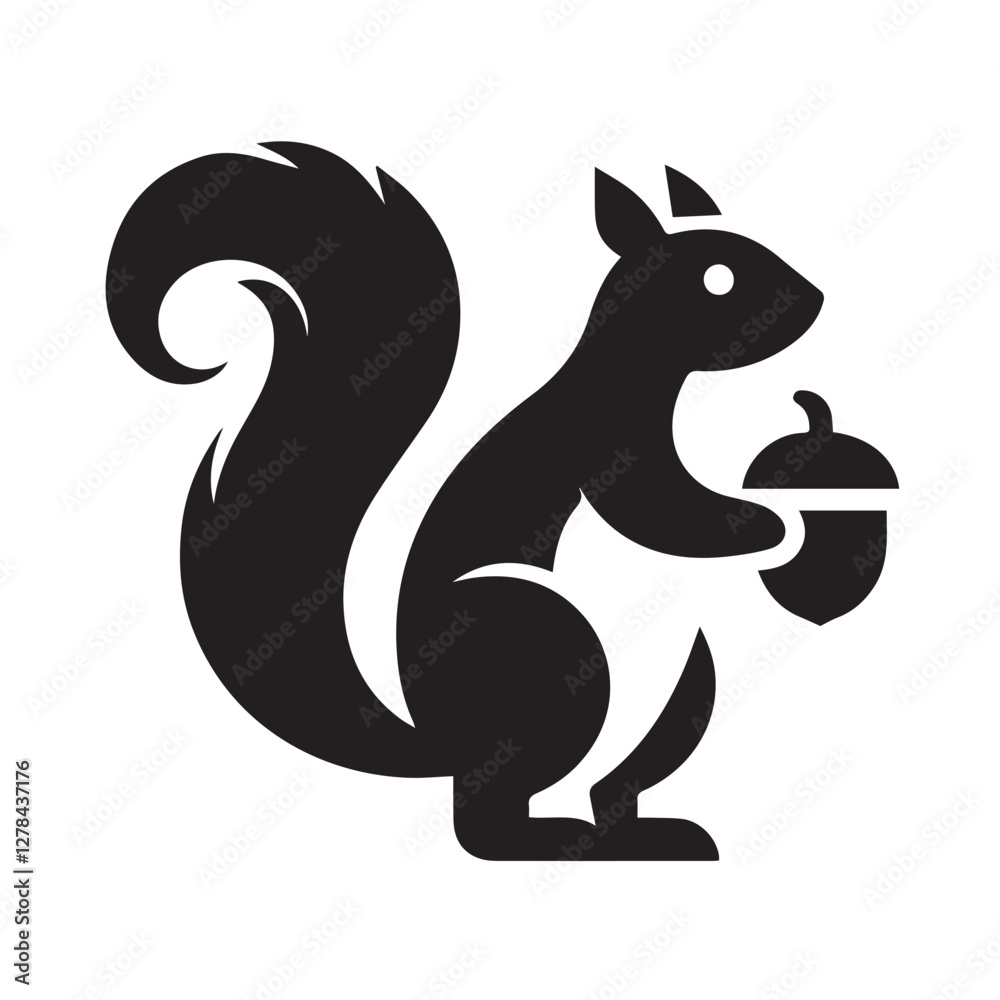 Elegance in Black Squirrel Silhouette Squirrel Icon Elegance in Black Squirrel Silhouette Squirrel Icon