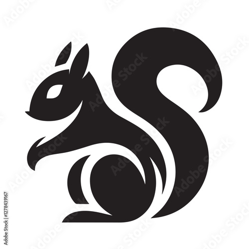 Elegance in Black Squirrel Silhouette Squirrel Icon