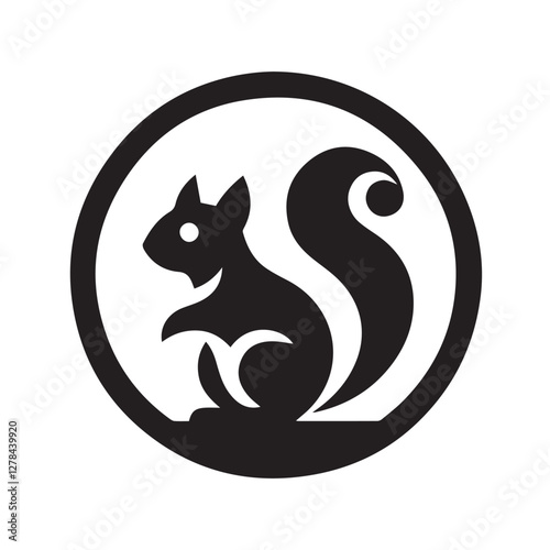 Elegance in Black Squirrel Silhouette Squirrel Icon