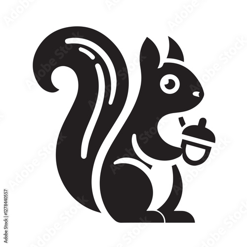 Elegance in Black Squirrel Silhouette Squirrel Icon