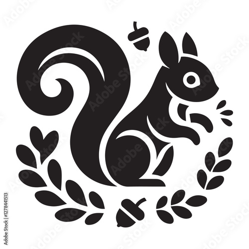 Elegance in Black Squirrel Silhouette Squirrel Icon