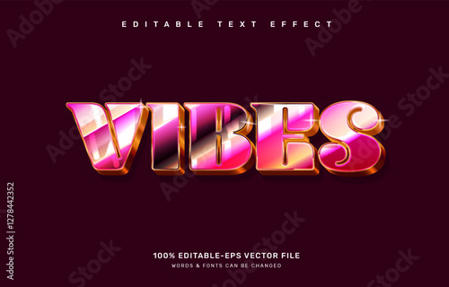 Groovy vibes editable text effect template