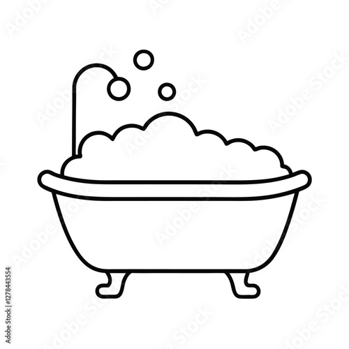 illustration of a bath with foam