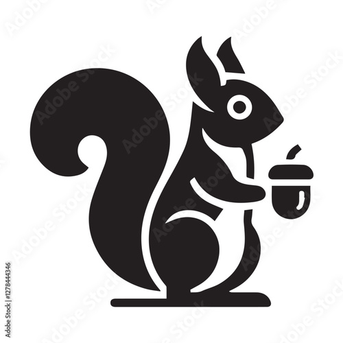 Elegance in Black Squirrel Silhouette Squirrel Icon